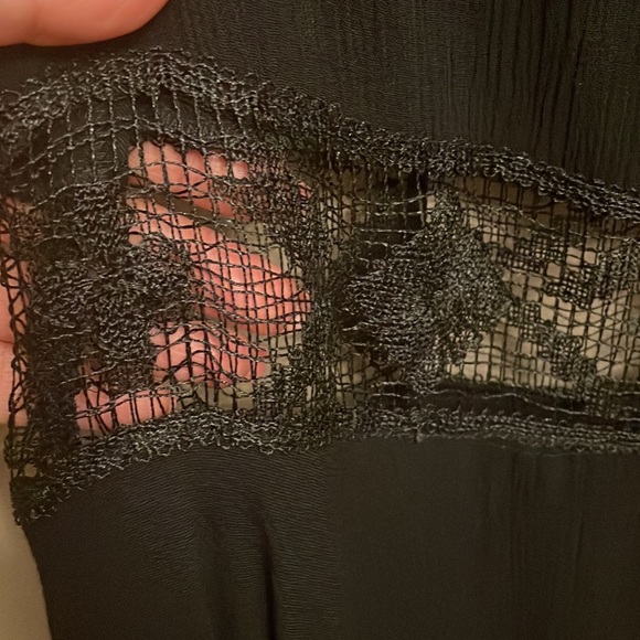 FREE PEOPLE TANK skater summer DRESS. Crochet pierced waist, V back front, sz S - Picture 3 of 12